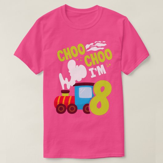 T-shirt Choo Choo Im 8 Mignonne train Lover Railroad 8e an (Design devant)