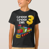 T-shirt Choo Choo J'ai 3 ans Locomotive Boys Train 3r (Devant)