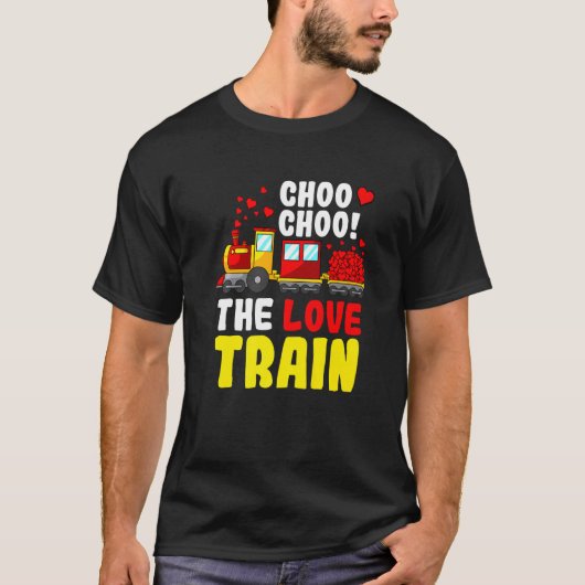 T-shirt Choo Choo The Love Train Valentines Day Coeur mign (Devant)