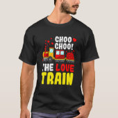 T-shirt Choo Choo The Love Train Valentines Day Coeur mign (Devant)