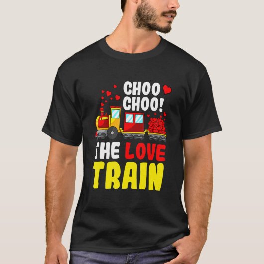 T-shirt Choo Choo The Love Train Valentines Day Cute Heart (Devant)