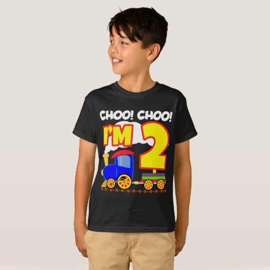 T-shirt Choo Choo Train 2nd Birthday - Choo Choo I m 2 (Devant entier)
