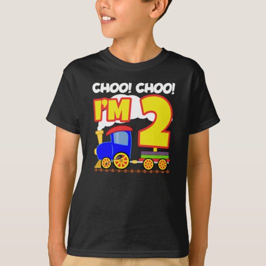 T-shirt Choo Choo Train 2nd Birthday Choo Choo I'm 2 (Devant)
