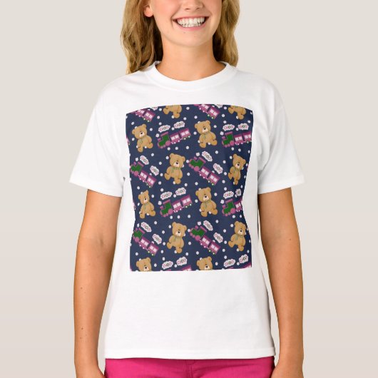 T-shirt Choo choo train bear t shirt (Devant)