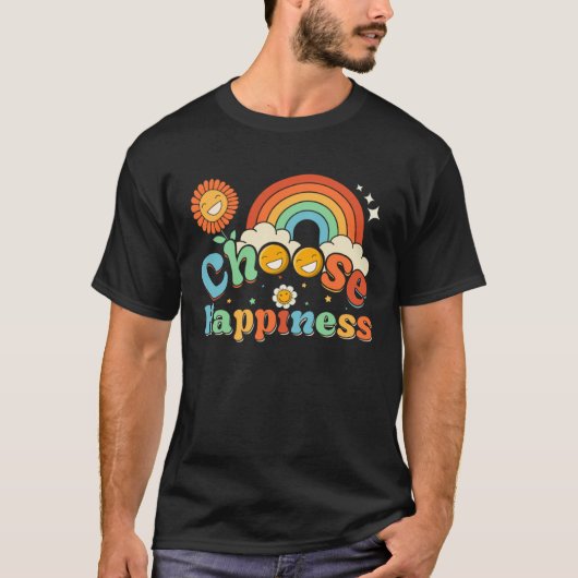 T-shirt Choose Happiness Positive Vibes Happiness Vibes Co (Devant)