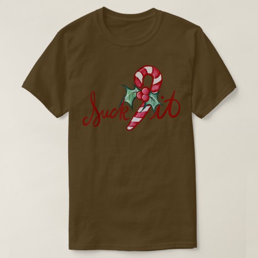 T-shirt Chope-le Sucre de canne de Noël (Design devant)