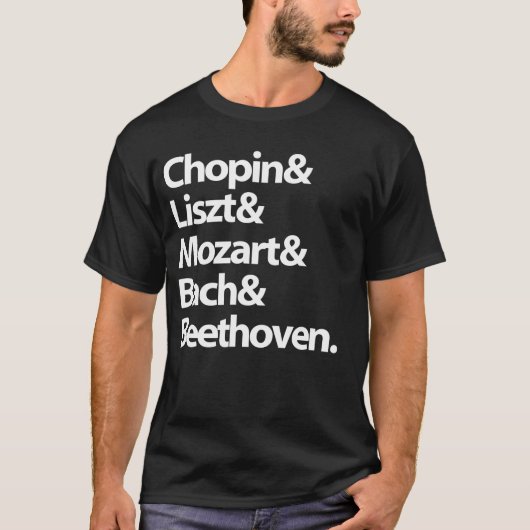 T-shirt : Chopin, Mozart, Litz, Bethoven (Devant)