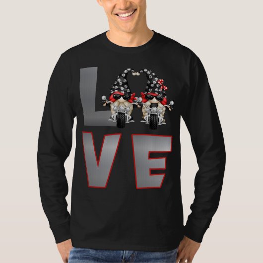 T-shirt Chopper Biker Gnomes Loding Motorcycle - Skul (Devant)