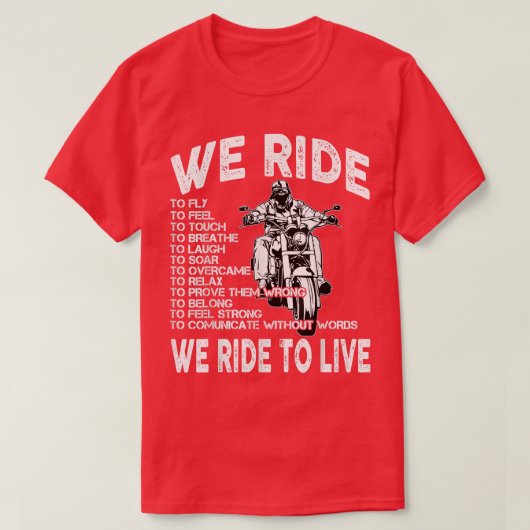 T-shirt Chopper Motorcycle Nous roulons pour vivre Citatio (Design devant)