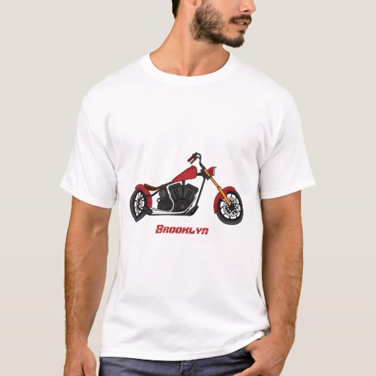T-shirt Chopper style motorcycle illustration (Devant)