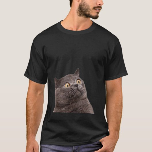 T-shirt Choqué surprenant Mème de chat (Devant)