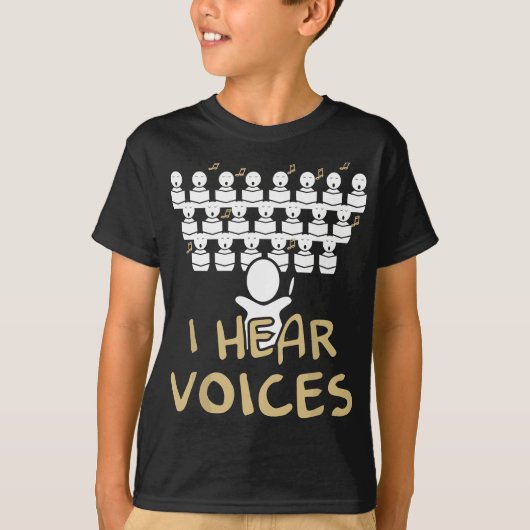 T-shirt Chorale Enseignant J'Entends Voices Funny Choriste (Devant)