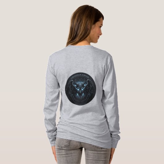 T-shirt Chorale Obsidienne Guerrier du crâne Long Manche C (Dos entier)