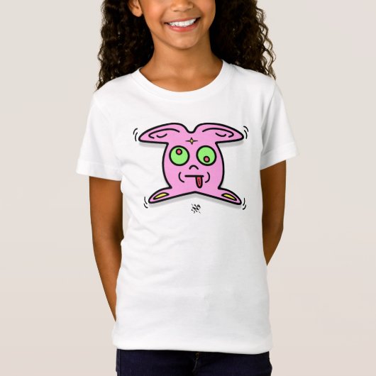 T-Shirt Chose de lapin rose mignonne créature bizarre (Devant)