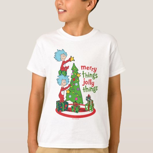 T-shirt Chose Une Chose Deux Merry Things Jolly Things (Devant)