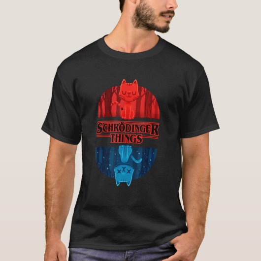 T-shirt Choses de chat de Schrödinger Nerd Geek Graphique (Devant)