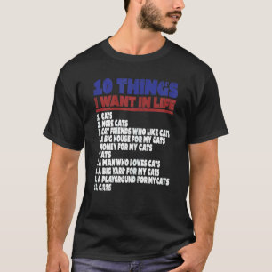 T-shirt Choses de femmes que je veux dans ma vie Chats