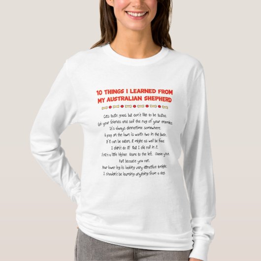 T-shirt Choses drôles I appris de mon berger australien (Devant)