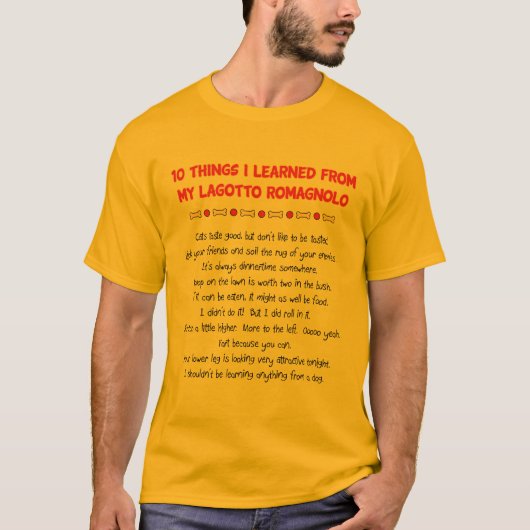 T-shirt Choses drôles I appris de mon Lagotto Romagnolo (Devant)