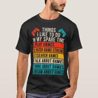 T-shirt Choses que j'aime faire pendant mon temps libre Ga