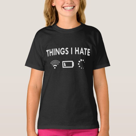 T-shirt Choses que je déteste (Devant)