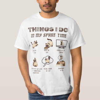 T-shirt Choses que je fais pendant mon temps libre Chat dr