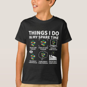 T-shirt Choses que je fais pendant mon temps libre Cube ca