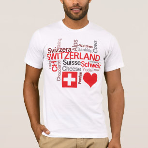 T-shirt Choses suisses préférées - amour Suisse d'I