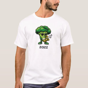 T-shirt Chou-fleur cool jouant du saxophone Jazz légume