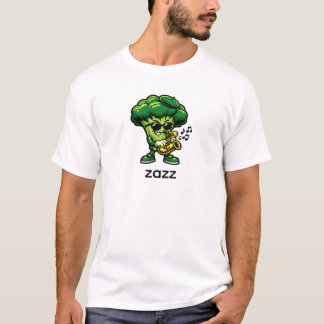 T-shirt Chou-fleur cool jouant du saxophone | Jazz légume