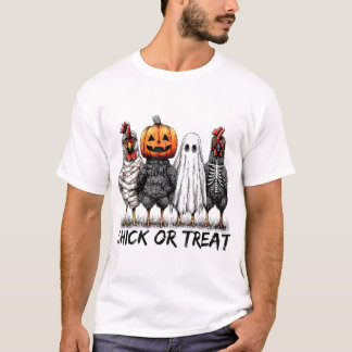 T-shirt Chou ou traiter Halloween Citrouille Fantôme Éffra