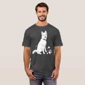 T-shirt Chou Sibérie Husky blanc doux chien de neige (Devant entier)