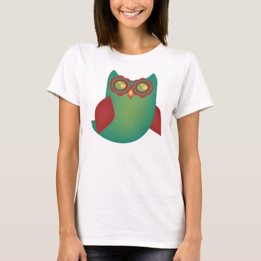 T-shirt Chouette à hotte rétro (Devant)