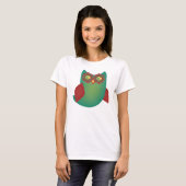 T-shirt Chouette à hotte rétro (Devant entier)