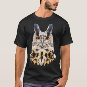 T-shirt Chouette à motif de hibl en polygon Style WPAP Owl