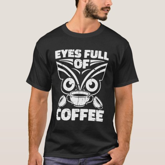 T-shirt Chouette au café (Devant)