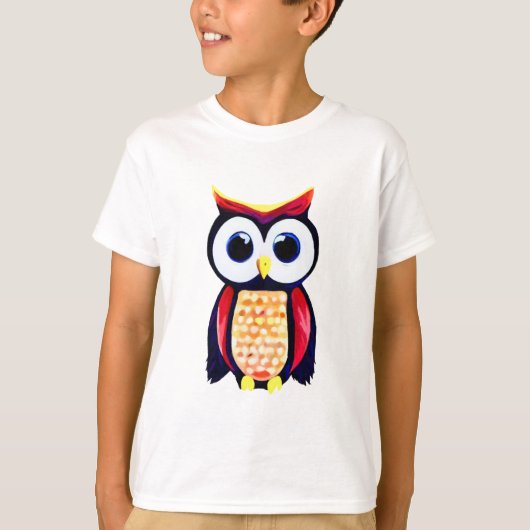 T-shirt Chouette aux grands yeux curieux (Devant)