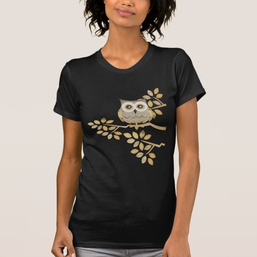 T-shirt Chouette aux yeux larges dans l'arbre (Devant)