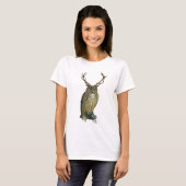 T-shirt Chouette avec Antlers plain 2 (Devant entier)