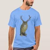 T-shirt Chouette avec Antlers plain 2 (Devant)