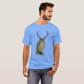 T-shirt Chouette avec Antlers plain 2 (Devant entier)