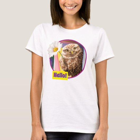 T-shirt Chouette avec fleurs dans la boîte aux lettres (Devant)