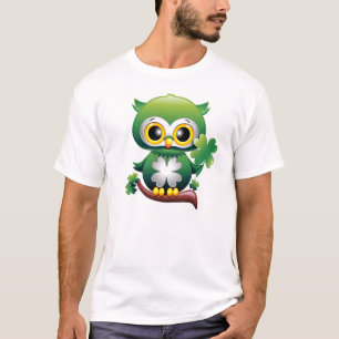 T-shirt Chouette bébé mignon St Patrick dessin animé