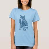 T-shirt Chouette - Bleu océanique (Devant)