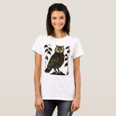 T-shirt Chouette Brown aux vignes feuillues (Devant entier)