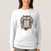 T-shirt Chouette Brown avec fleurs design (Devant)