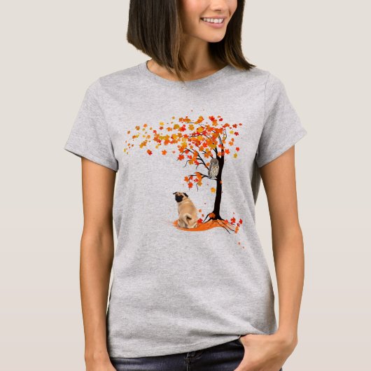 T-shirt Chouette carlin Et Arbre Automne Propriétaire Carl (Devant)