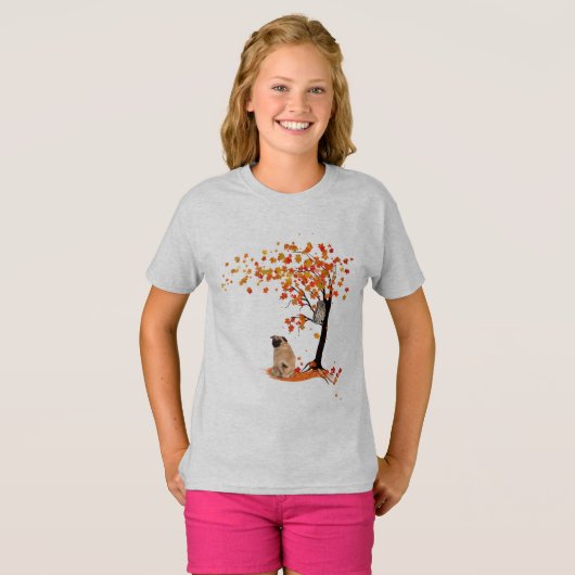 T-shirt Chouette carlin Et Arbre Automne Propriétaire Carl (Devant entier)