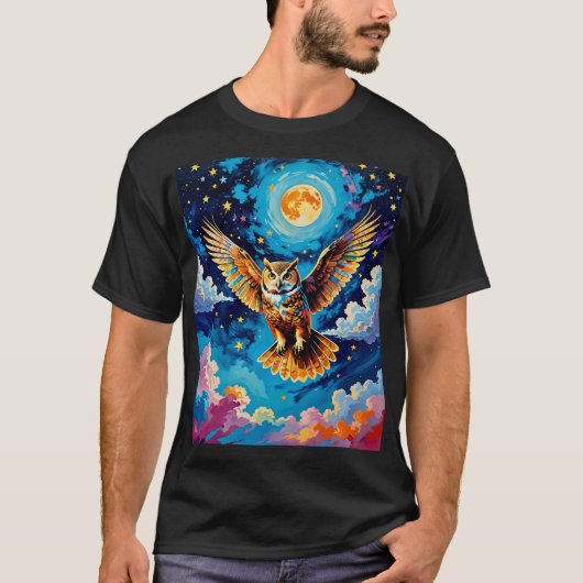 T-shirt Chouette céleste dans le ciel étoilé Tee (Devant)