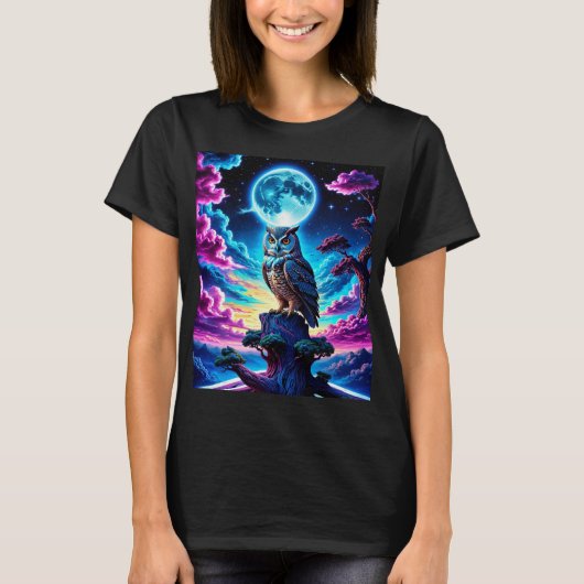 T-shirt Chouette colorée (Devant)
